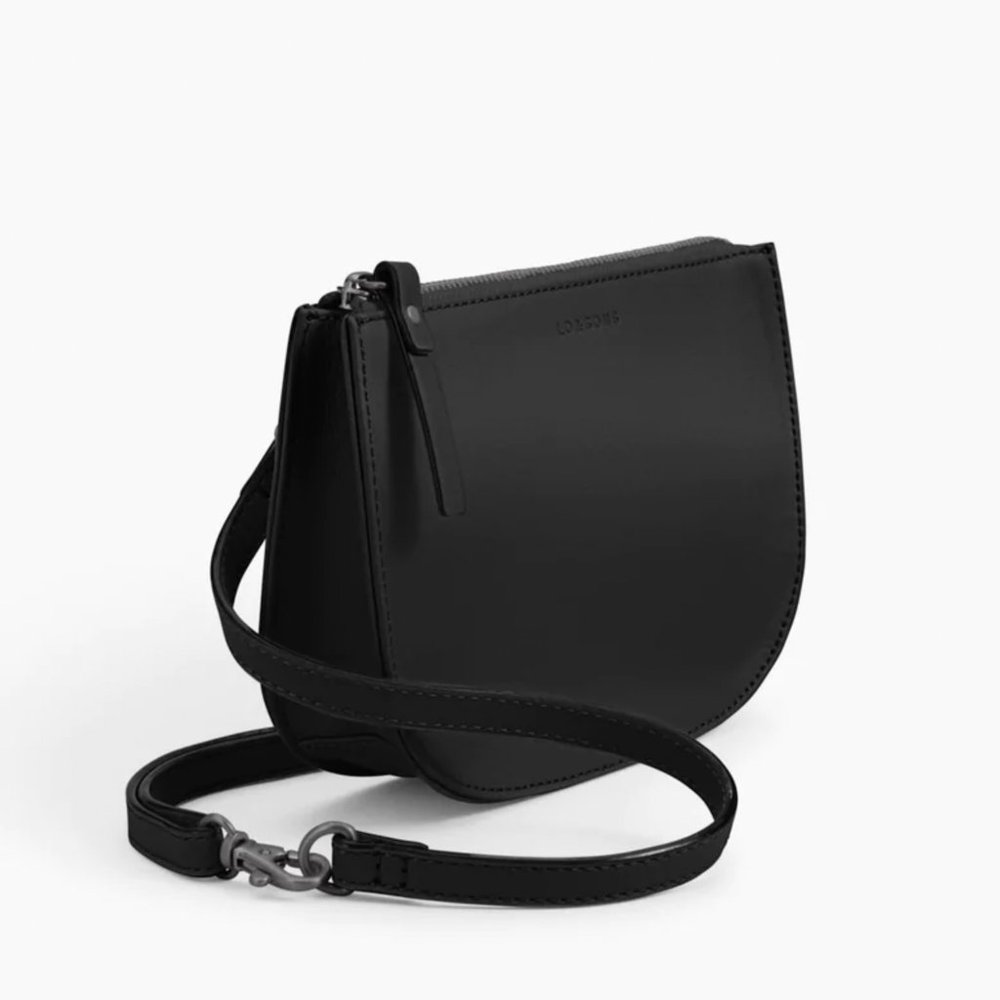 Lo & Sons Black Leather Waverley 2 Crossbody Bag